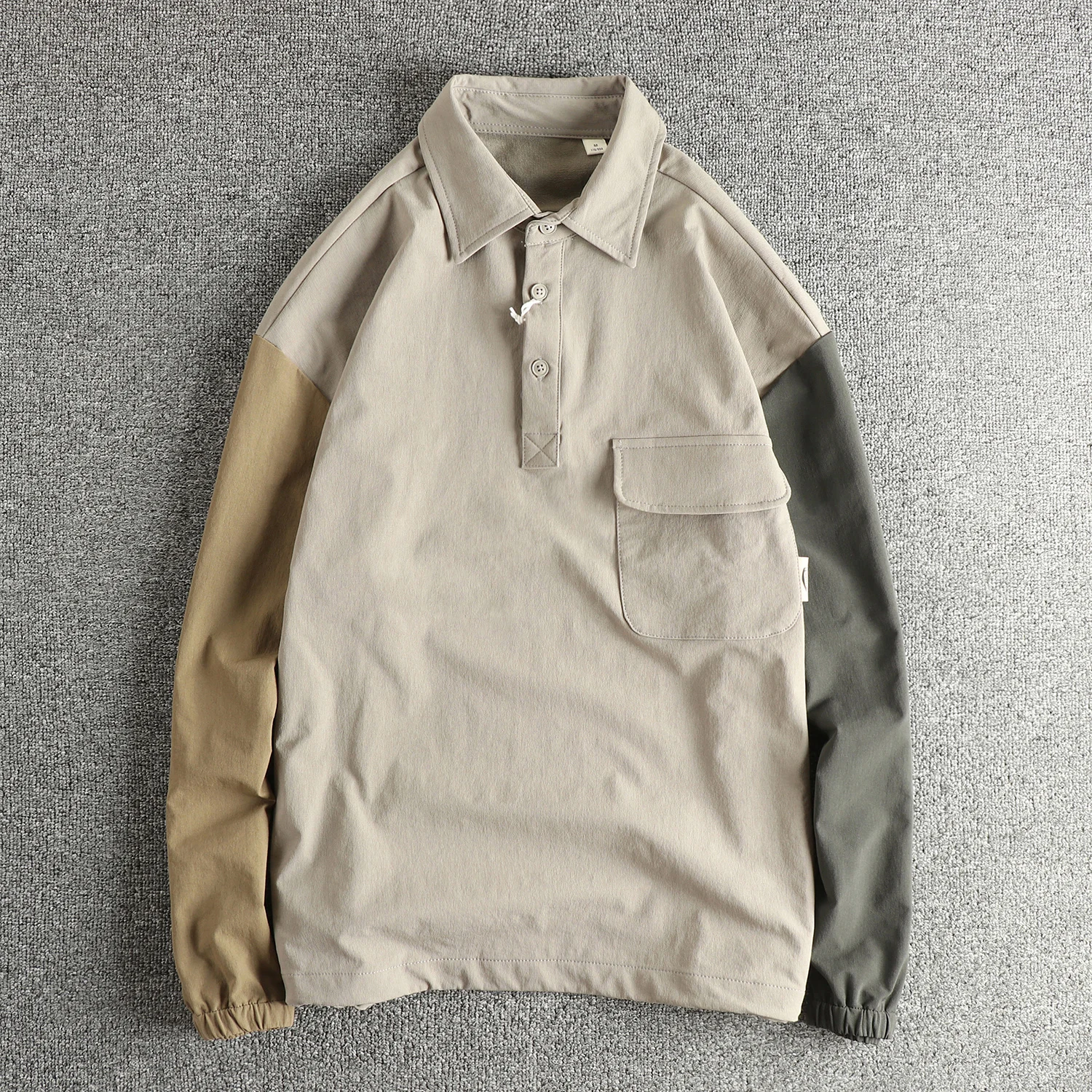 

Осенние новые американские ретро персонализированные быстросохнущие уличные мужские модные повседневные рубашки поло с длинными рукавами