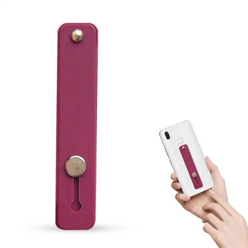 Soporte Universal para teléfono con banda para la muñeca para iPhone, soporte para teléfono móvil con agarre para el dedo para Samsung, Huawei, soporte de enchufe adhesivo con empuje hacia atrás
