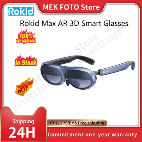 Rokid Max AR 3D Smart Glasses Station Overseas Global Version Micro OLED 215" Max screen FoV Viewing For Video Games
