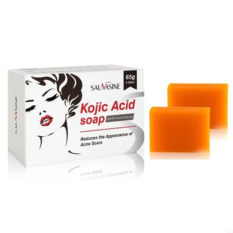 

28TA Pack of 2 Kojic Acid Soap Dark Spots Remover Soap Body Turmeric Soap Bar