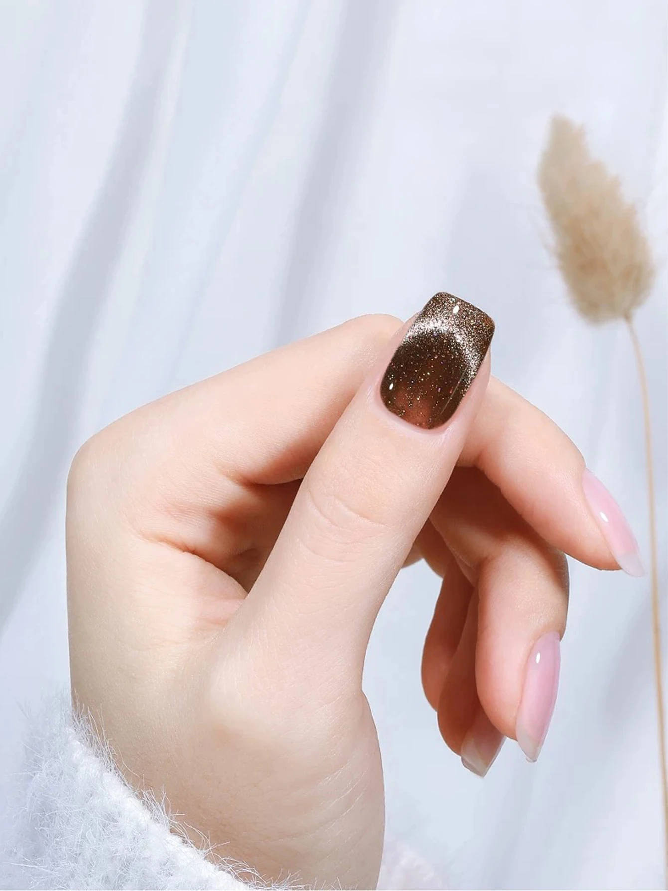 1/12 Stuks 2023 Nieuwe Herfst En Winter Nagelsalon Set Fonkelende Galaxy Crushed Diamond Fijne Glitter Crystal Cat eye Gel Nagellak