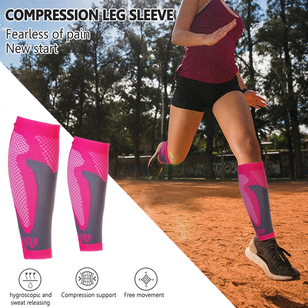 Tcare 1 Pair Compression Calf Sleeves for Men & Women - Compression Socks - for Running, Shin Splint, Medical, Travel, Nursing