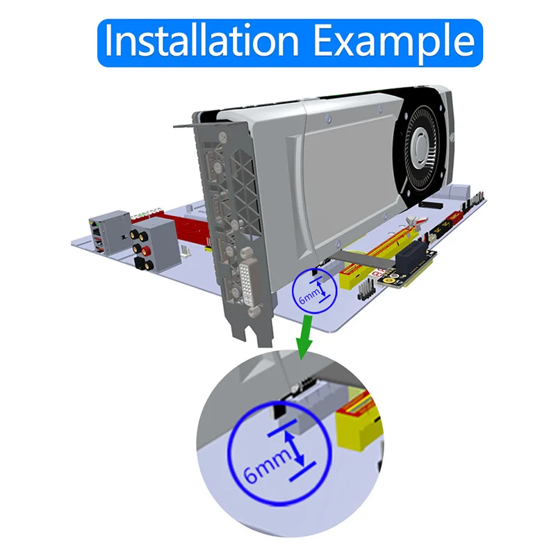 Cabo de extensão pci express 1x de 15cm com led de alimentação 3.3v 12v duplo ângulo reto de 90 graus 8gb pci-e pcie 36pin x1 para x1 cabo riser