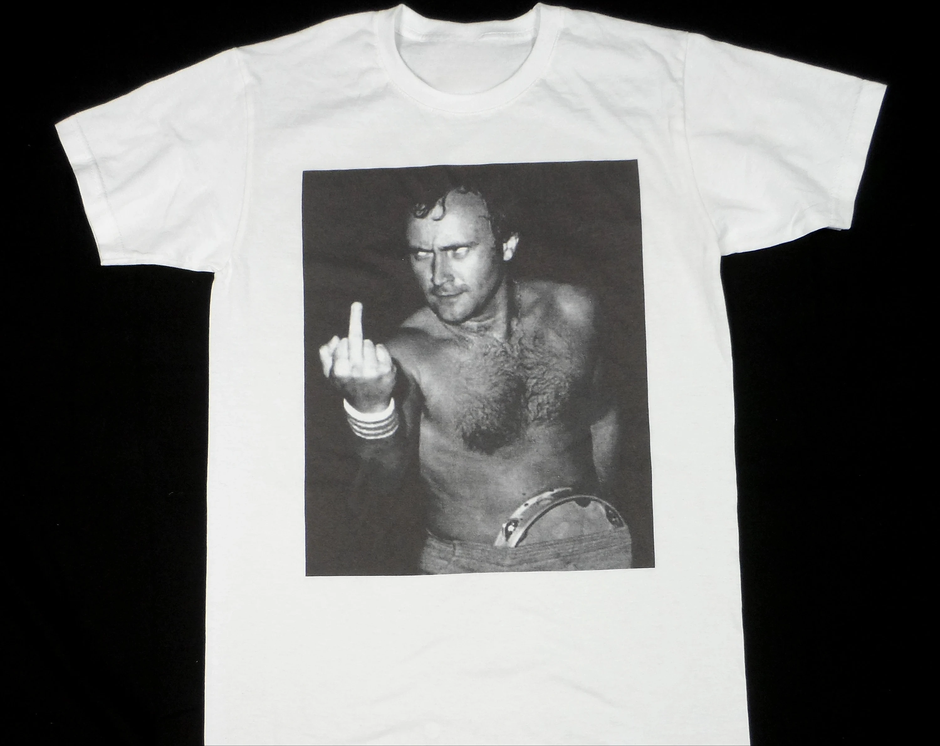 Phil Collins White Print Printed T-shirt Funny Cat Summer Clothes Cotton Summer Clothes T-shirt High Quality Street Clothes Top