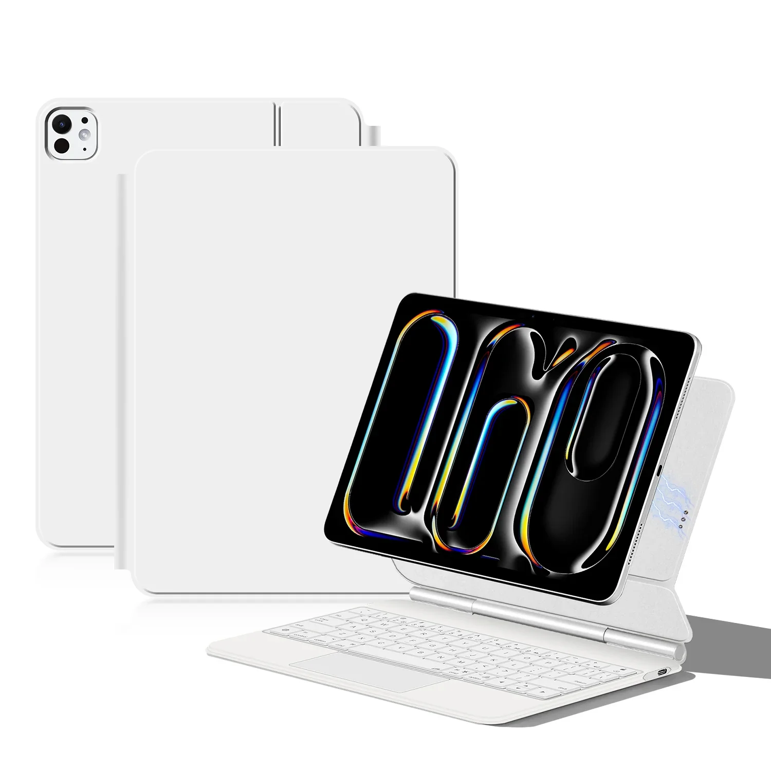 Smart Pogo Pin Keyboard Case for iPad Pro 11 Inch 4th 3rd 2nd 1st Gen iPad Air 11 M3 M4 Air 5 4 Pro 11 M5 Floating Stand Cover