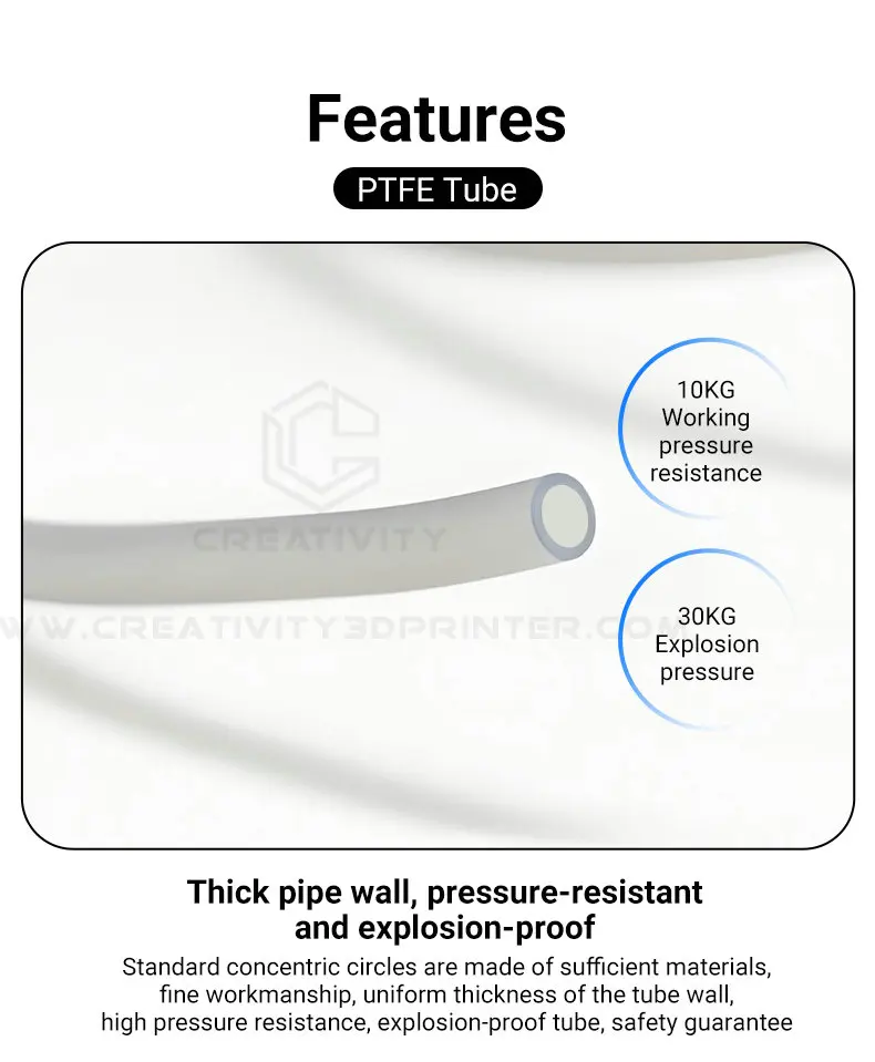 PTFE-Schlauch für Labor P1P P1S P2S X1 X1C A1 H2D K1 AD5M Bowden Extruder Filament 1,75mm 2,5*4mm AMS PTFE-Rohr 3D-Drucker Zubehör – Detail 6