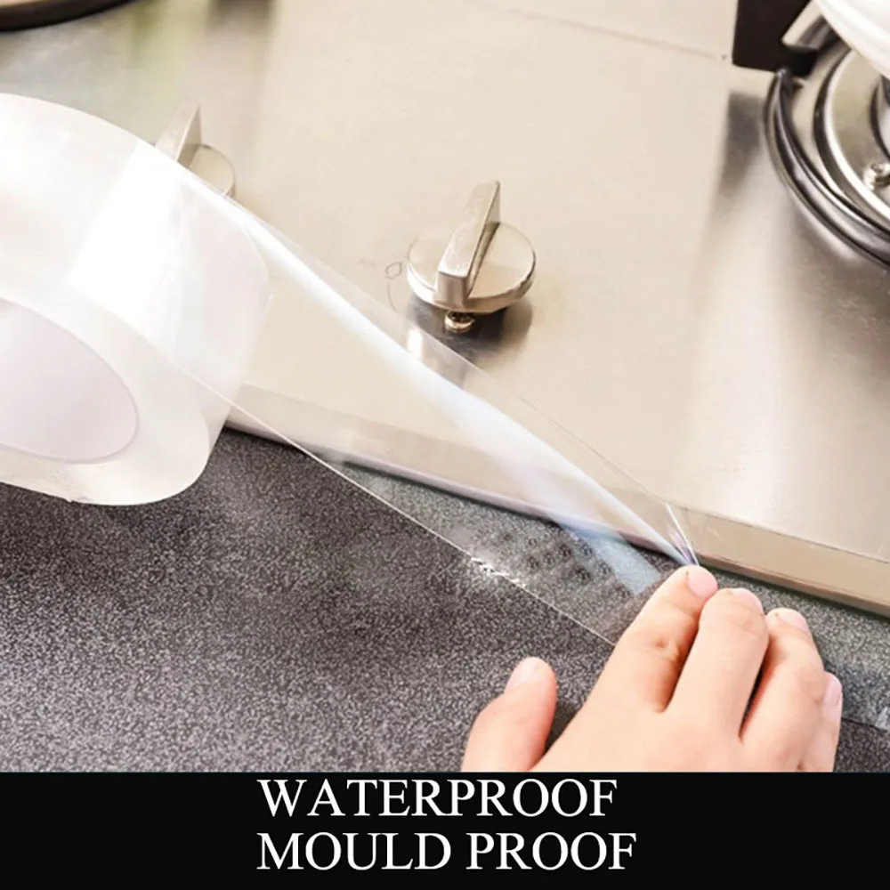 3/5/10 m transparentes einseitiges Nano-Klebeband, selbstklebend, wasserdicht, Schimmel, starke Dichtung für Waschbecken, Küche, Badezimmer
