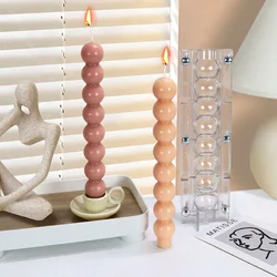 Stack Sphere Column Candle Acrylic Molds Geometry Ball Cylinder Candlestick Plastic Moulds Easy Demold Candle Holder Home Decor