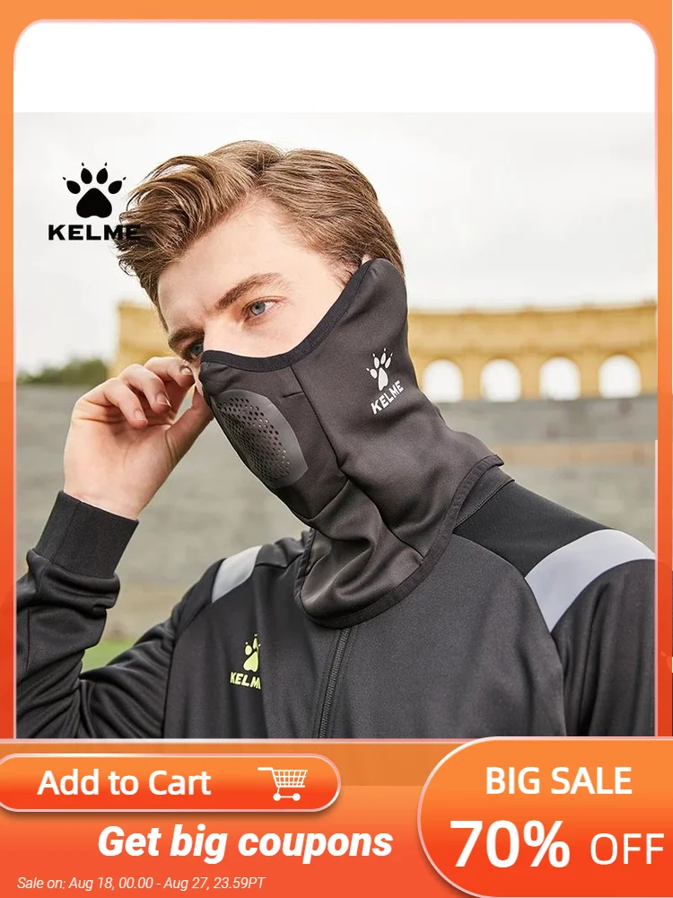 

KELME тренировочный шарф, мужской зимний теплый чехол для шеи, велосипедный спортивный футбольный шарф, защита ушей, маска для лица 3-в-1