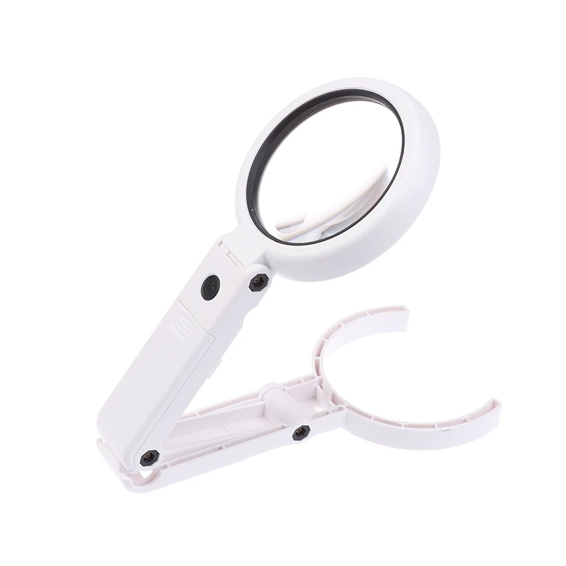Lupa 11x 5x con 8 luces LED, lupa de escritorio plegable de mano para leer periódicos, herramienta de reparación de lupa