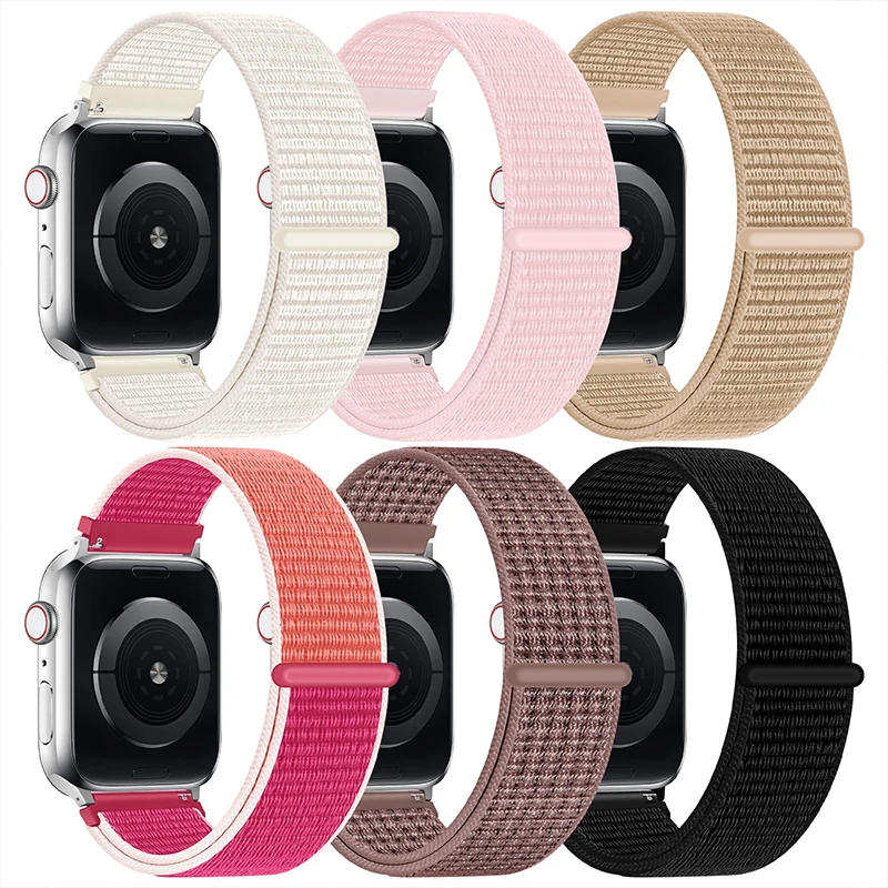 Nylon-Schlaufenarmband für Apple Watch 12, 46 mm, 40 mm, 44 mm, 45 mm, 42 mm, 41 mm, atmungsaktives Armband für iWatch 49 mm, 11/10/9/8/7/6/SE/5/4.