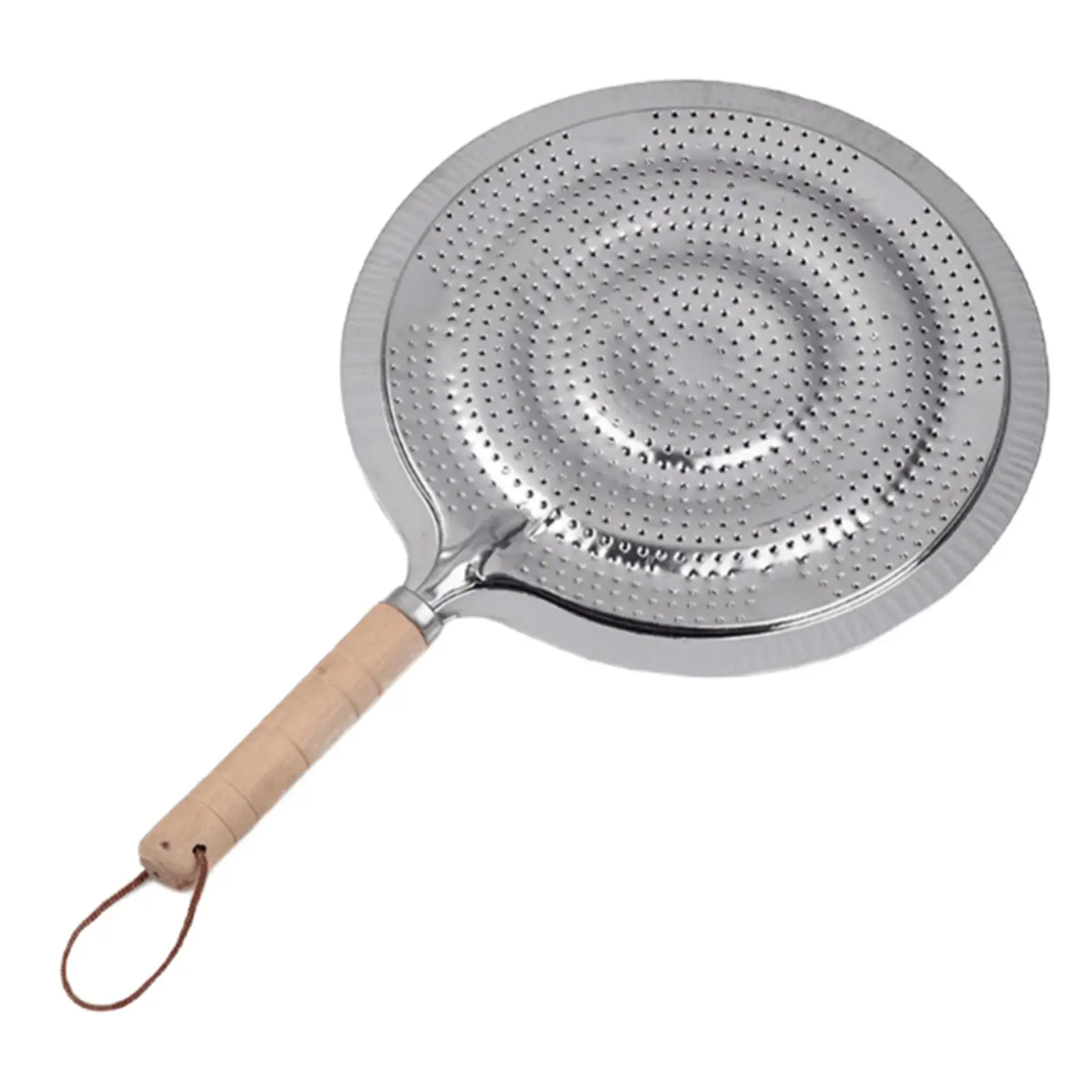 Silver Heat Diffuser Cooktop Simmer Ring Stainless Steel Wooden Handle for Electric Stove Induction Hob Kitchen Glass Guard