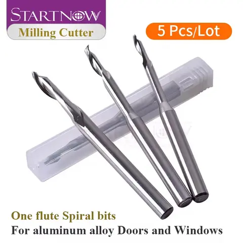 Startnow 5PCS CNC 밀링 커터 알루미늄 합금 텅스텐 카바이드 강철 소재 단일 가장자리 플루트 솔리드 엔드 밀 조각 비트