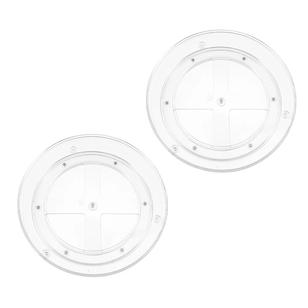 

2Pcs Transparent Spice Tray Non Wear resistant Turntable Kitchen Accessory Countertop Cabinet ganizer Storage Rack