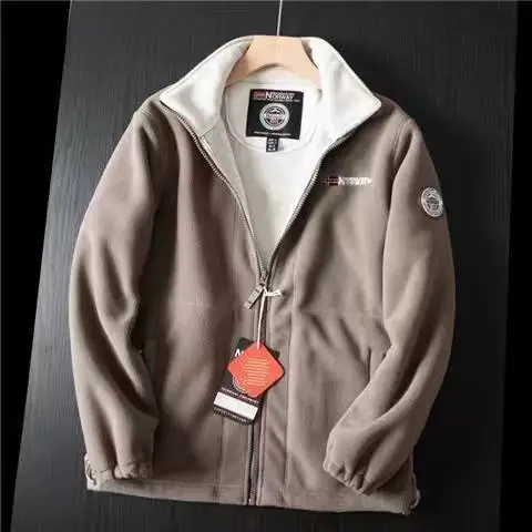 FGKKS 2024 Outdoor Casual Jacket For Men Cotton Cashmere Warm Coat High Quality Design Hot Street Wear Jacket For Men