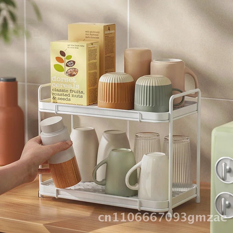 

Inverted Cup Storage Rack Two-Layer Cup Holder Slanted Design Tea Cup Organizer Glass Water Cup Hanger Creative Draining Cup