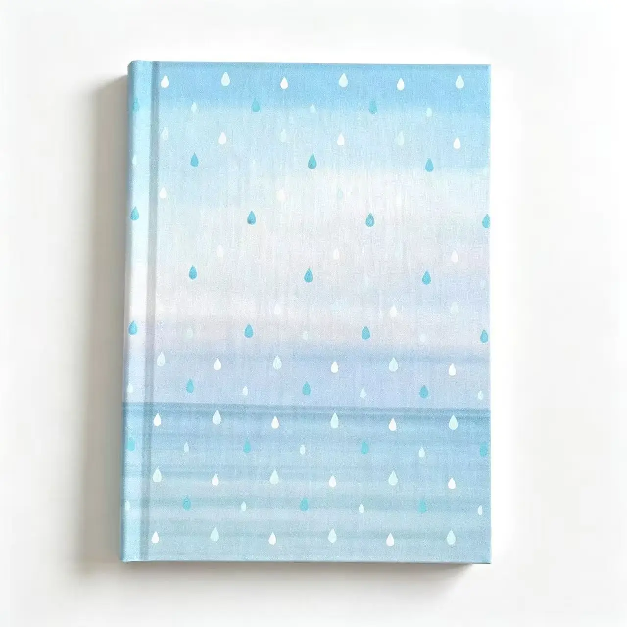 Korean Retro Gradient Blue Raindrop Hard Shell Notebook with Ins Style Hardcover Inner Page Notebook Student Portable Diary Gift