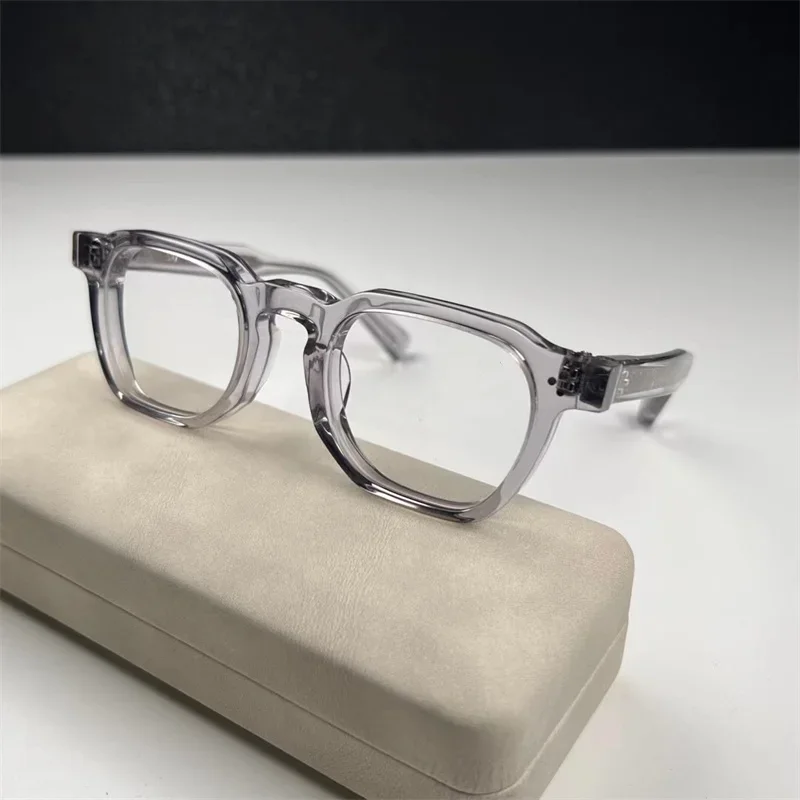 

Men's Eyeglasses Frame Japanese Brand Handmade TVR527 Retro Square Prescription Glasses Optical Lenses For Women Men With Case