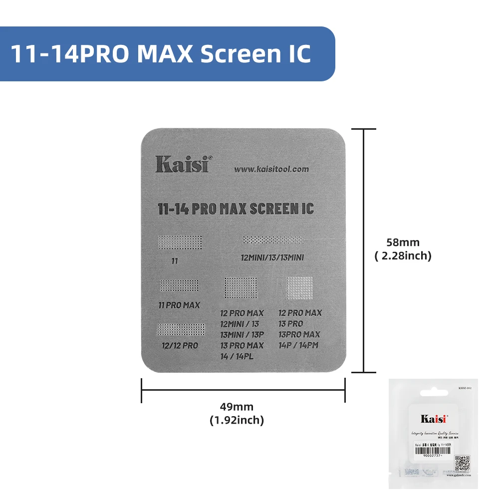 Kaisi LCD Screen Cable IC BGA Reballing Stencil Kit Tin For iPhone 14 13 12 11 Series Comprehensive Tin Planting Steel Net