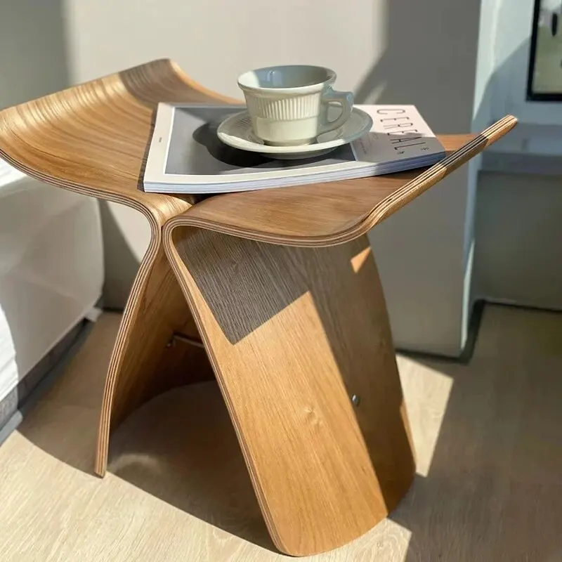 Butterfly Stool Made from Ash Plywood 4 Colors Natural/Black/Walnut Stool Chair For Living Room, Bedroom Wooden Stool Display