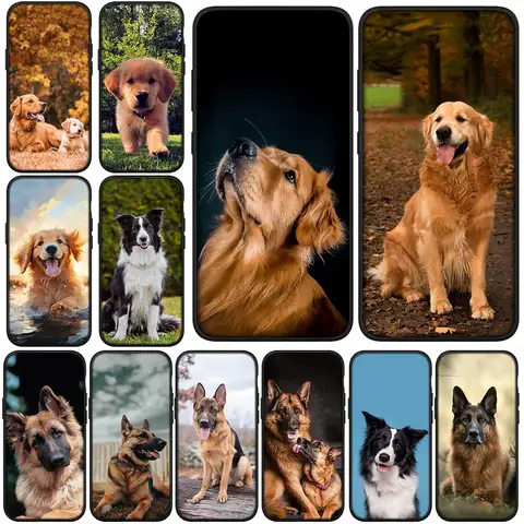 German Shepherd Golden Retriever Dog Cover Phone Case for Apple iPhone 17 16 13 12 Pro Max Mini X XR Xs ProMax 16E Air 17E