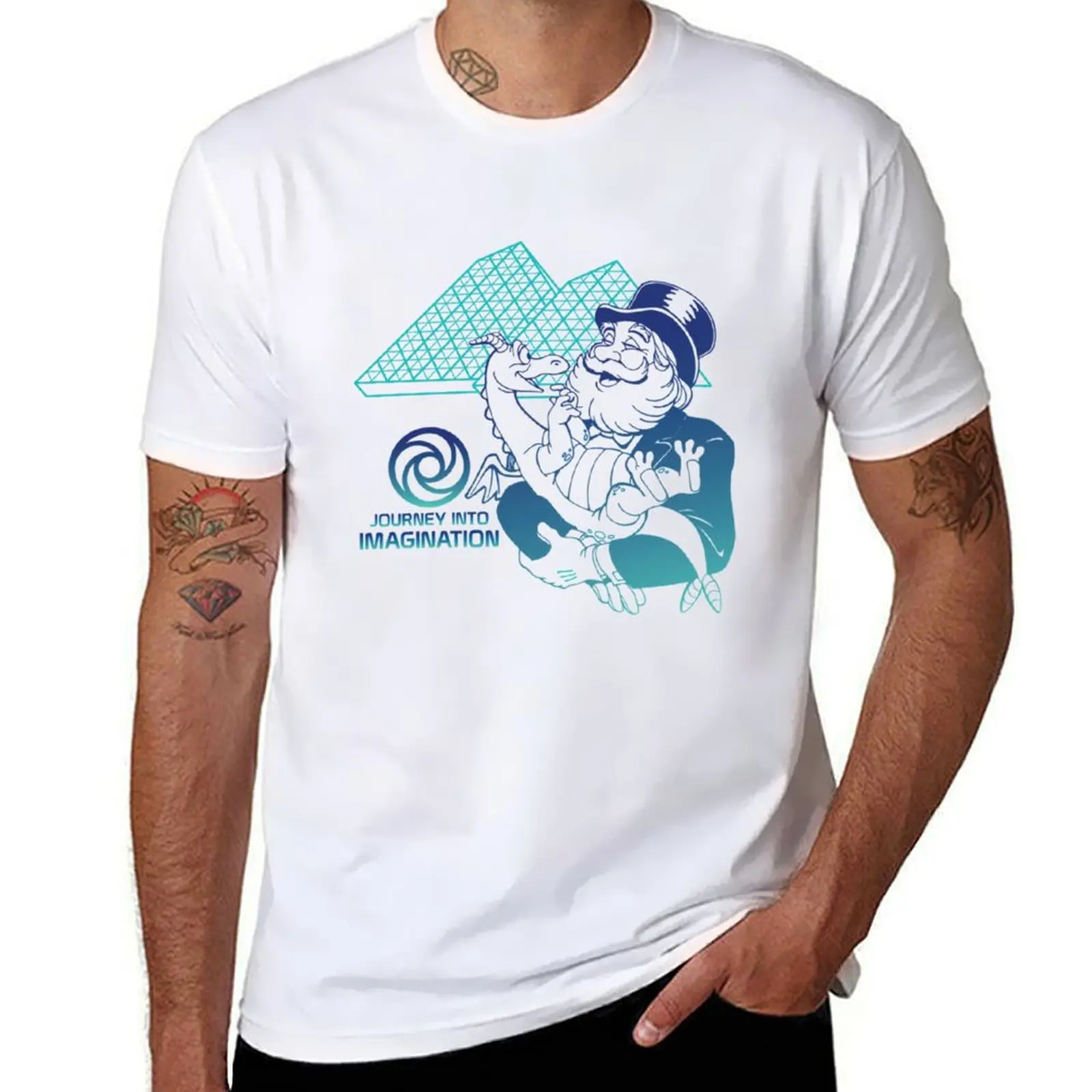 

Dreamfinder and Figment JII- Teal T-Shirt cotton t shirt man man t shirt summer