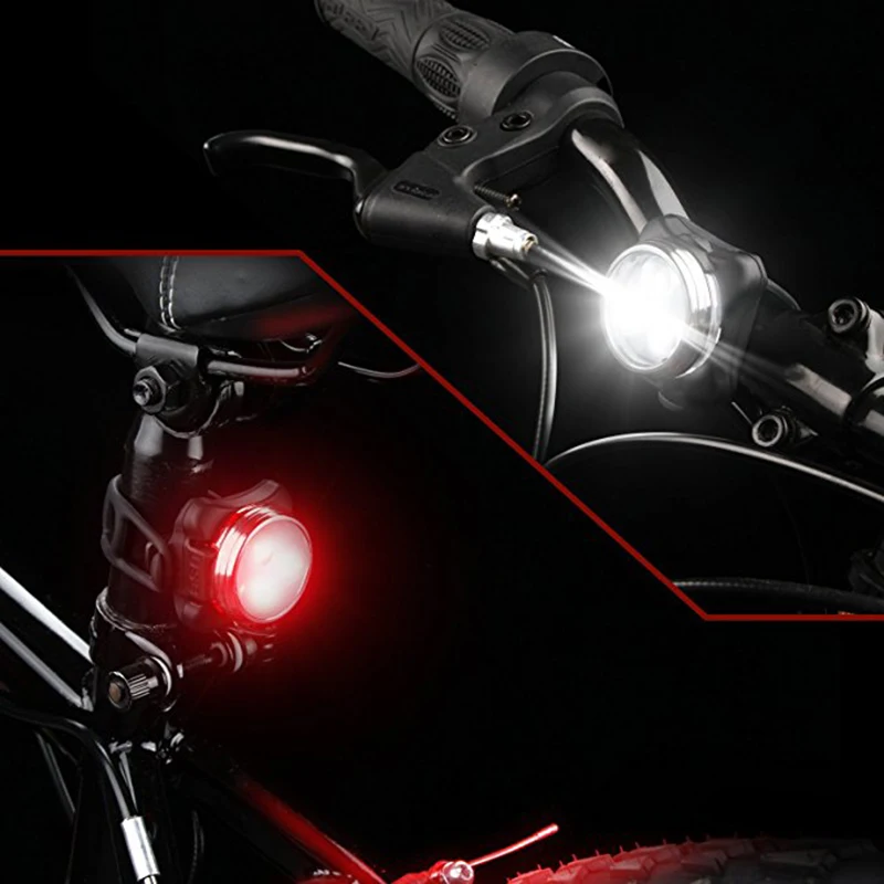B48B-Outdoor Bicycle Waterproof COB 3 LED USB Rechargeable 4 Modes Bike Night Ridefront Head Lamp & Rear Tail Light