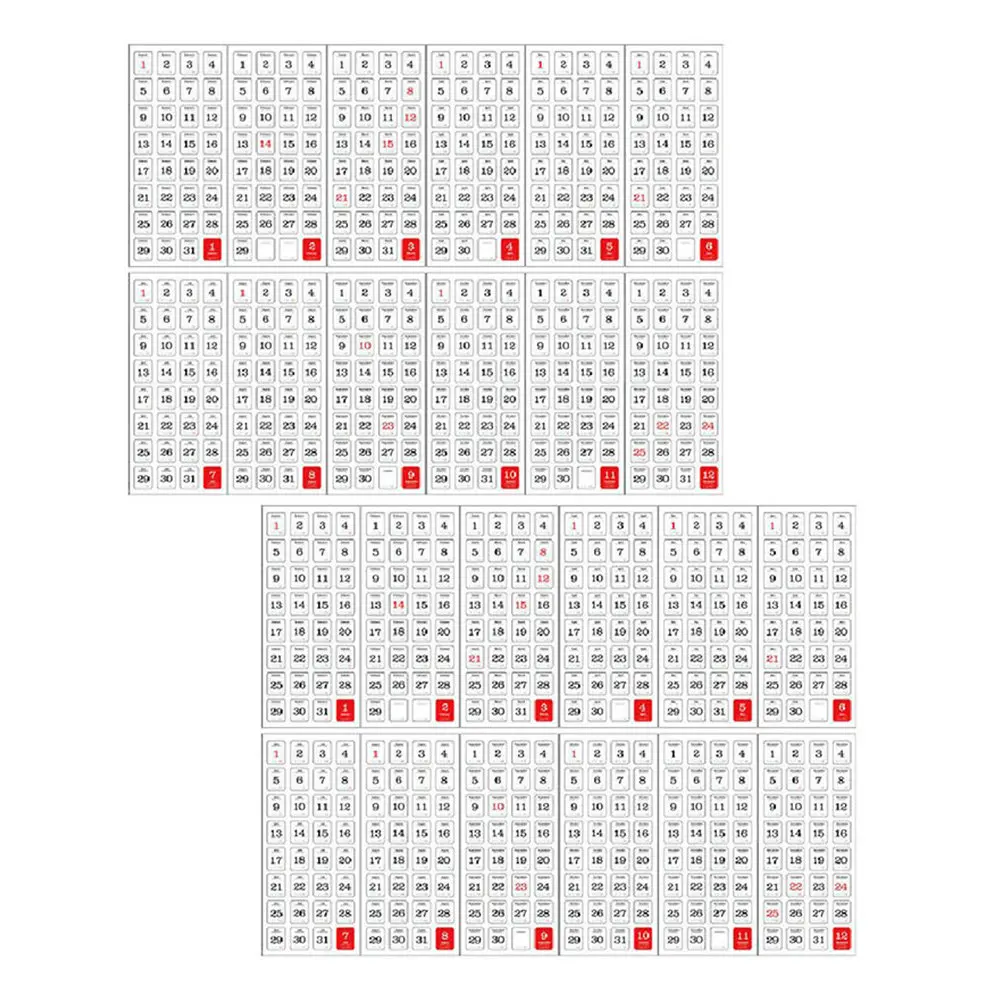 

24 Sheets Calendar Page Tabs Self Adhesive Daily Planner Stickers for Adults Notebooks Journals Organizers Time Management