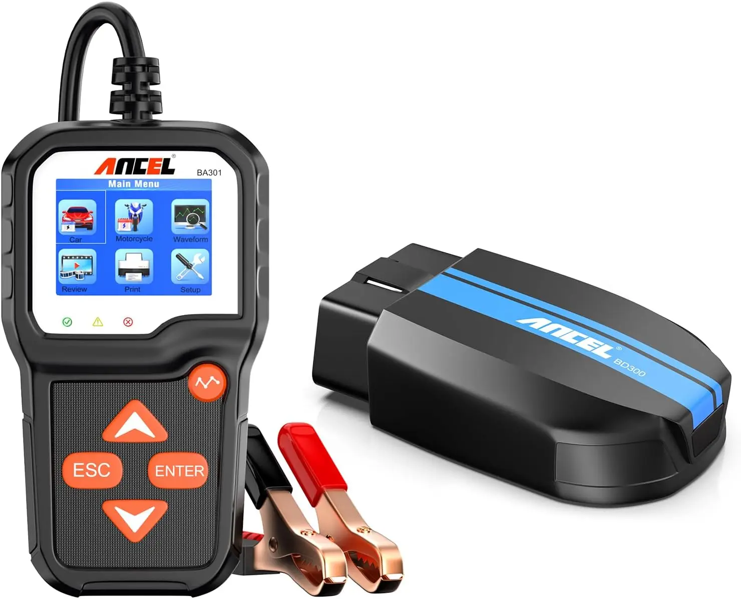 

BD300 OBD2 сканер Bluetooth с тестером автомобильного аккумулятора BA301 6 В 12 В