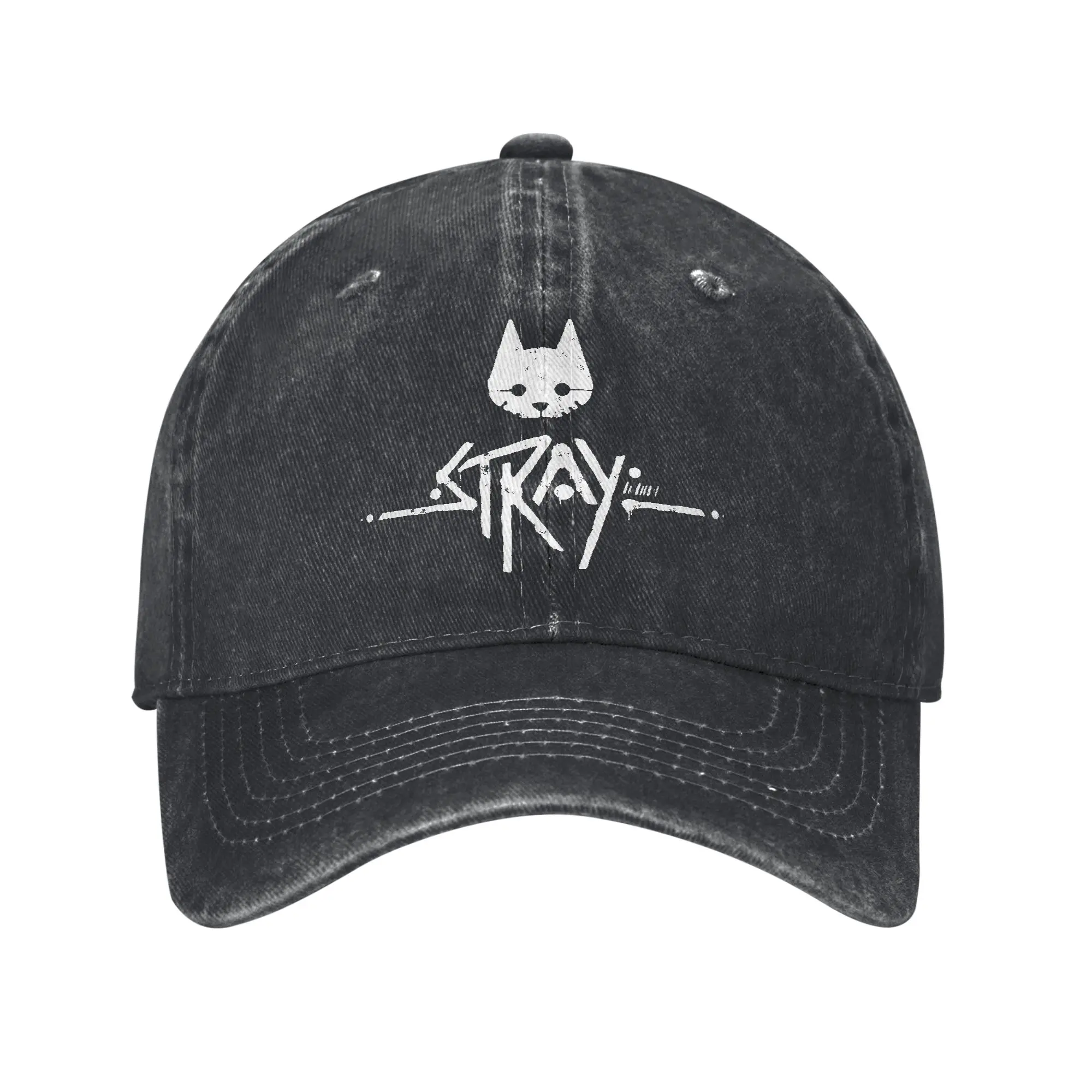 Stray Game Logo Men Women Baseball Caps  Distressed Washed Hats Cap Fashion Outdoor All Seasons Travel  Adjustable Fit Headwear