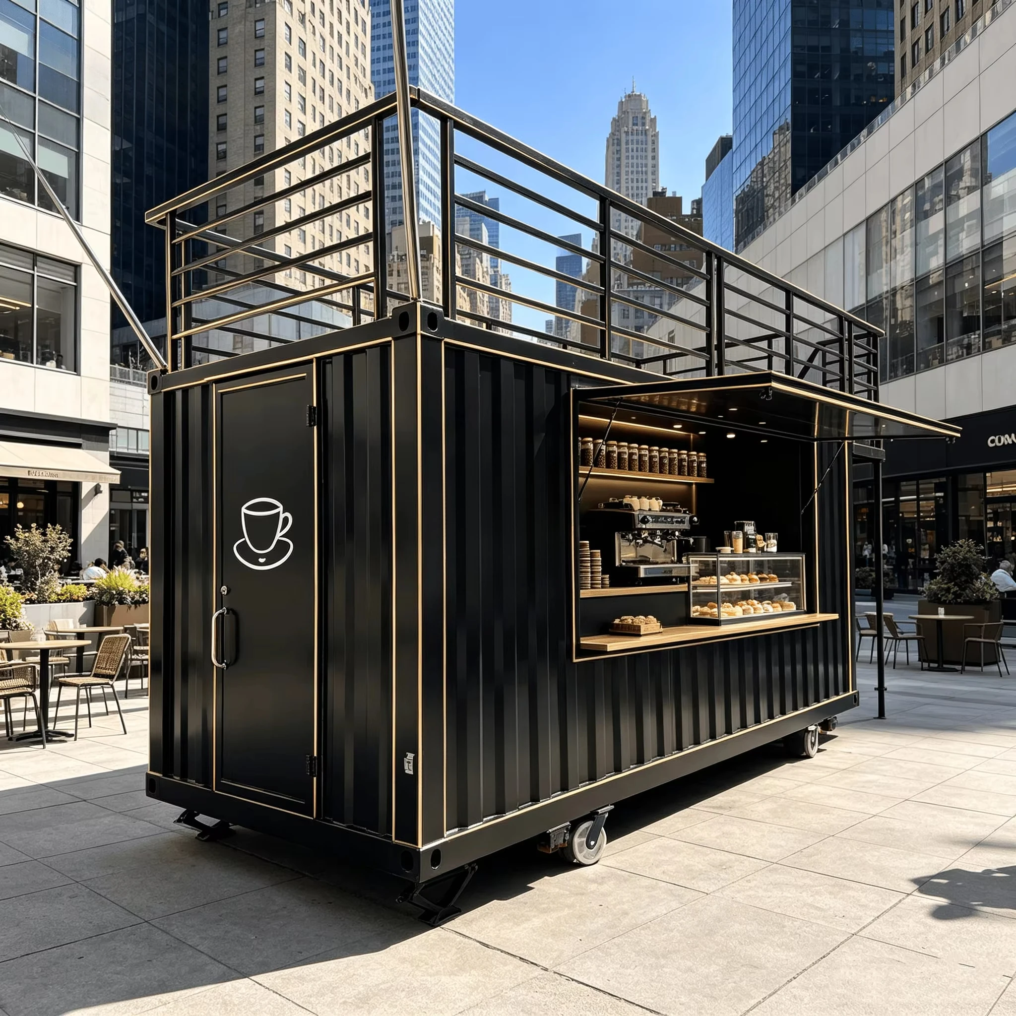Coffee Shop Outdoor Movable Shipping Container Shops Shipping Container Cafe Outdoor  Juice Bar