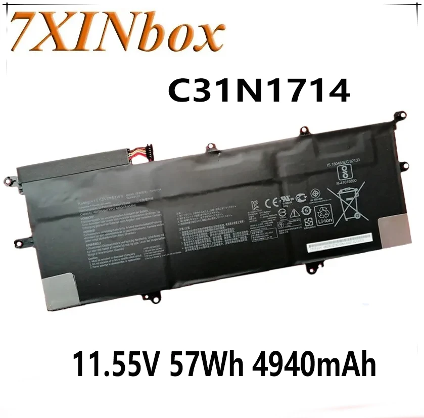 

7XINbox 11.55V 57Wh 4940mAh C31N1714 Laptop Battery for Asus ZenBook Flip 14 UX461UA 1A E1012R E1072T E1077T E1022T E1091T