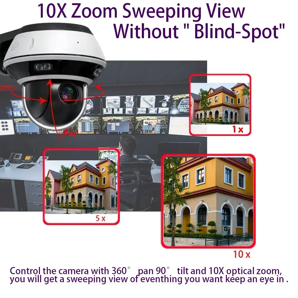 10X Zoom 4K POE Dome Camera Security System XMEYE 8CH 8MP POE NVR Kit 2 Way Audio CCTV POE IP Dome Camera Video Surveillance Kit