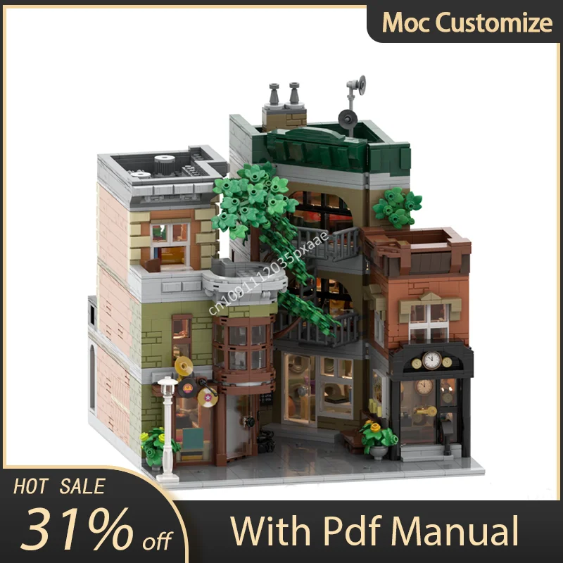 3206pcs Moc Urban Community Courtyard Modular Architecture Street View Building Blocks ประกอบอิฐของเล่นเด็กของขวัญเพื่อการศึกษา