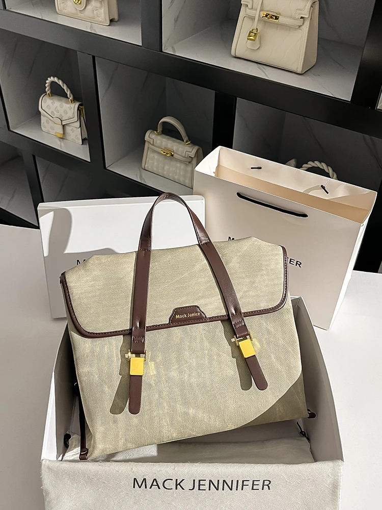 

Женская сумка Ma Jennifer Large Capaci Commuter Bapa, повседневная простая сумка на два плеча с застежкой Lo Bule