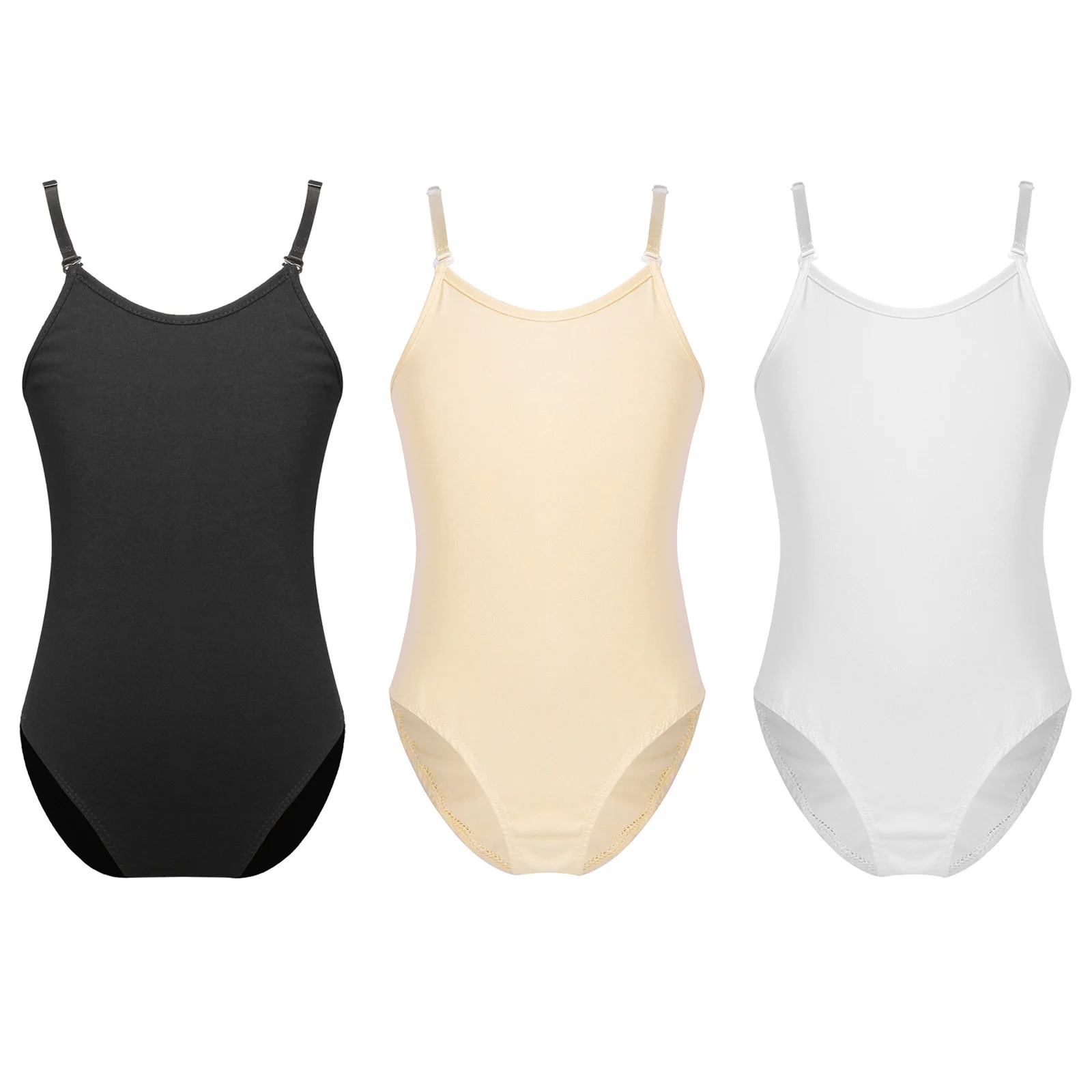 Kids Girls Ballet Leotards Adjustable Shoulder Straps Camisole Tank Leotard Bodysuit Gymnastics Workout Underwear Dancewear