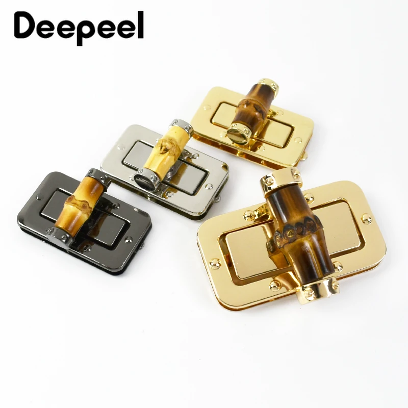 

1/2Pcs Deepeel 25/33mm Bamboo Metal Twist Turn Lock Buckle Bag Decor Closure Clasps Handbag Purse Latch DIY Hardware Accessories