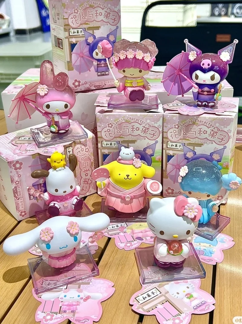 Sanurgente Blind Box Anime Figure pour filles, Kuromi My Melody, Cinnamoroll Action Figure, Auckland Blossom Model, Annium ashi Series, Original