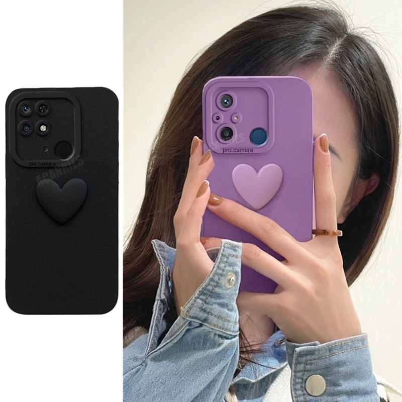 Redmi12c 3d Love Heart custodia in Silicone per Xiaomi Redmi 12 12c 13c 10 10c 9 9a 9c Nfc Redmi13c Redmi10c Cover morbida antiurto