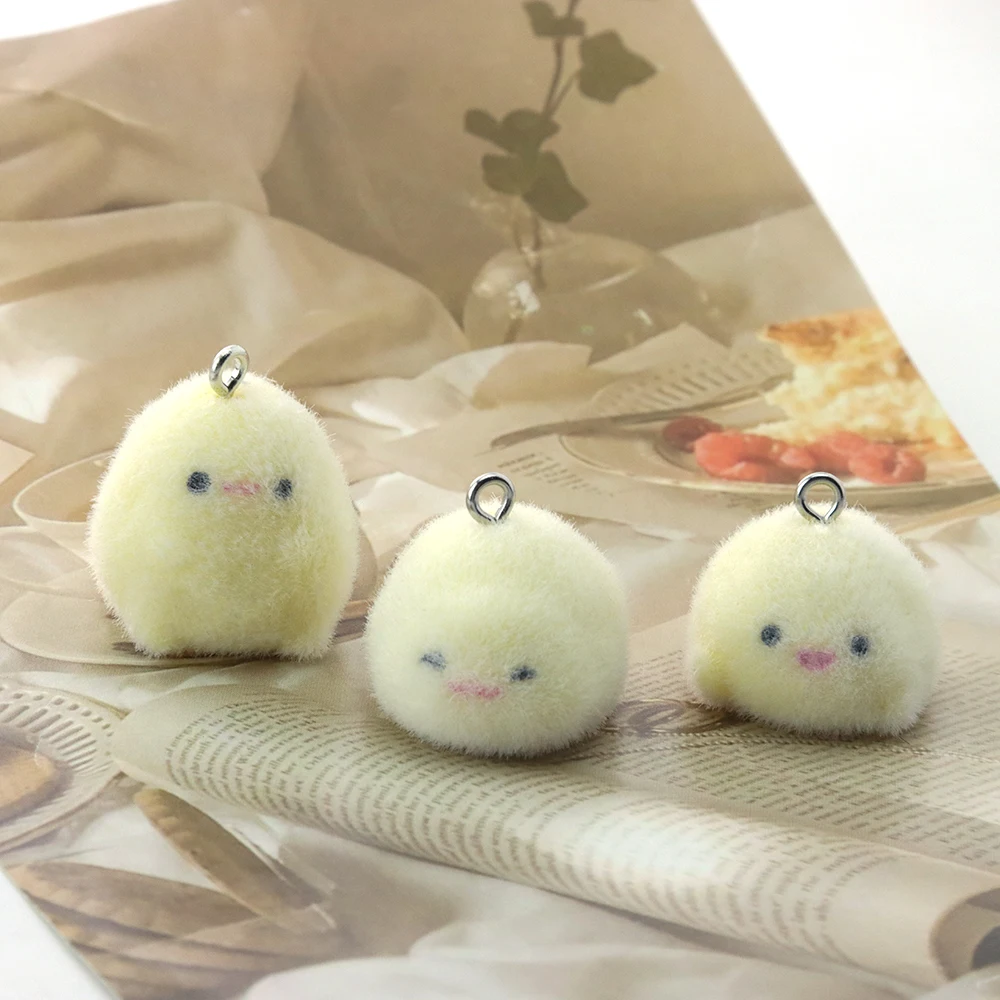 

21pcs 3D Flocking Resin Potato Elf Charms Plush Dolls Pendants for Necklace Earrings Keychain Making DIY Jewelry Accessories