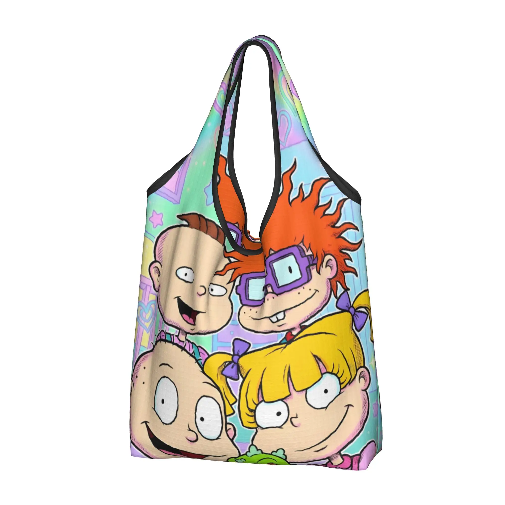 R-Rugrated Mangas Hot  Grocery Shopping Bags Fashion Shopper Tote Shoulder Bag Big Capacity Portable Cartoon Handbag