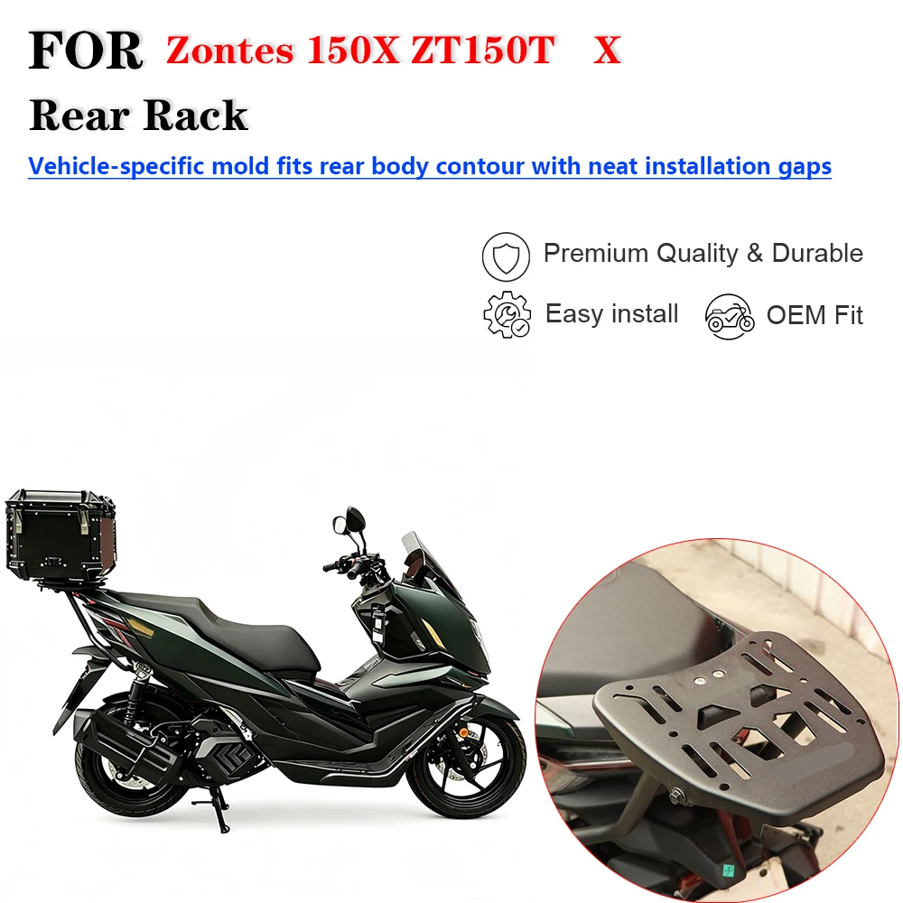 For Zontes 150X ZT150T‑X Motorcycle Rear Spoiler Luggage Rack Storage Box Support Bracket Cargo Carrier Modification Accessories