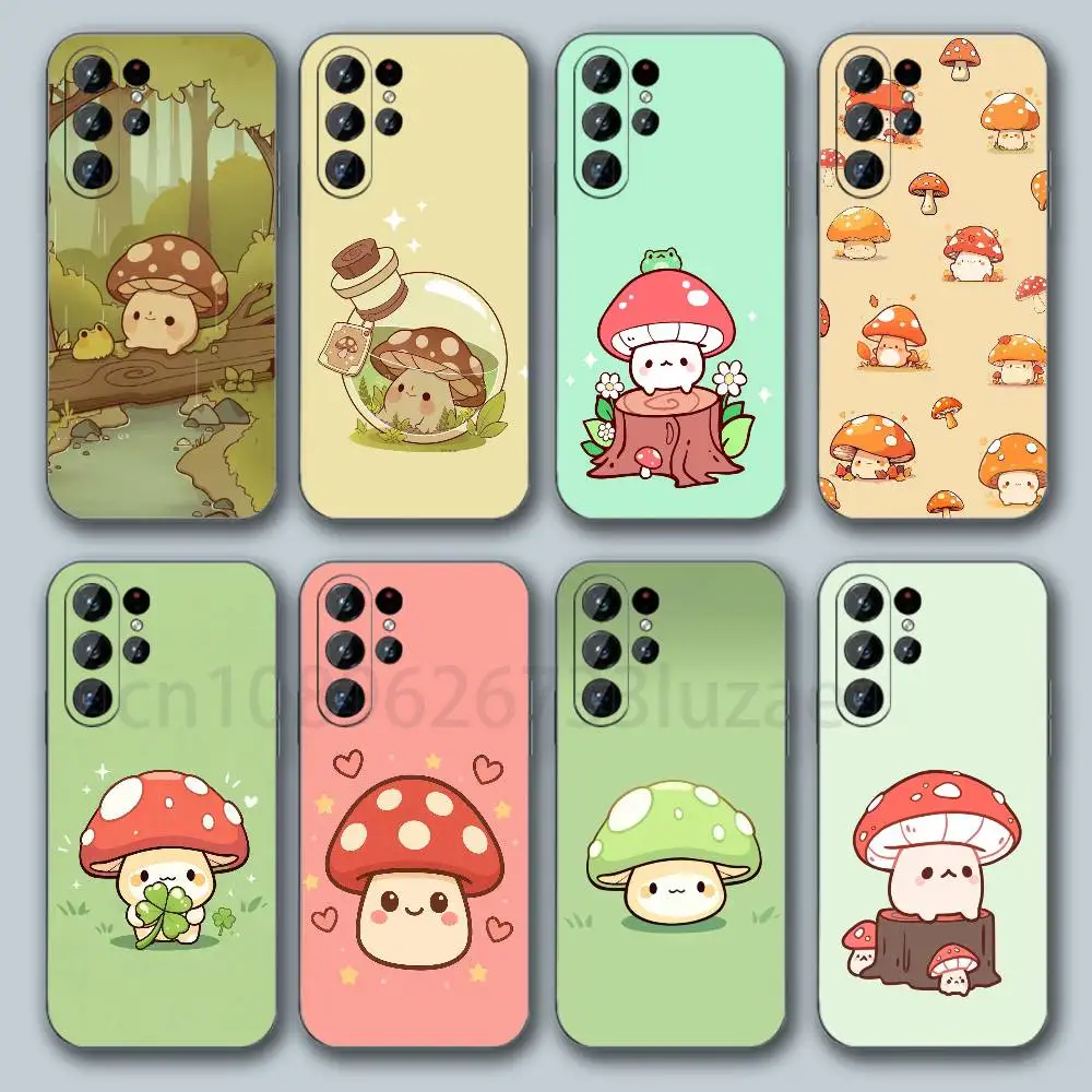 Cute Mushroom  Phone Case For Samsung Galaxy S26 S25 S24 S23 S22 S21  Plus Ultra Cover TPU Shockproof Phone Cover S 25 24 23 22