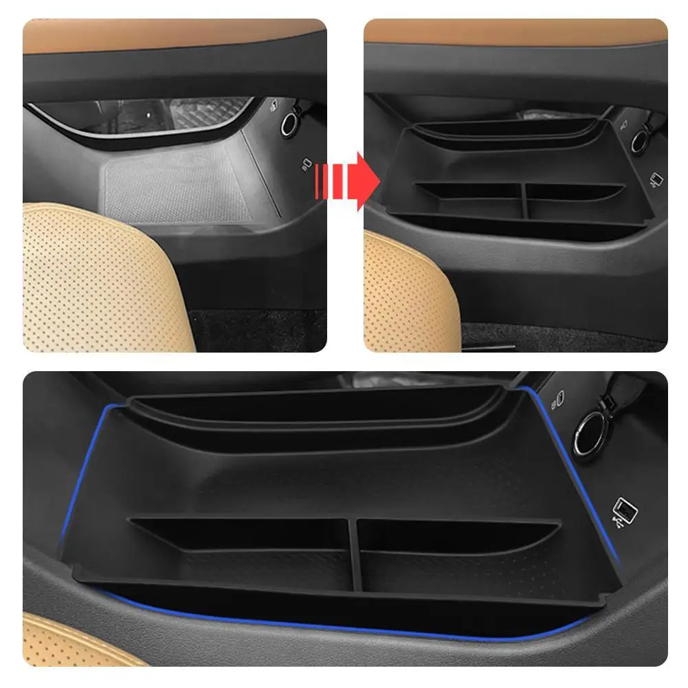 

For Geely Boyue L/Starray2023-2025 Center Console Lower Storage Box Car Central Tray TPE Organizer Accessories Tidying Black