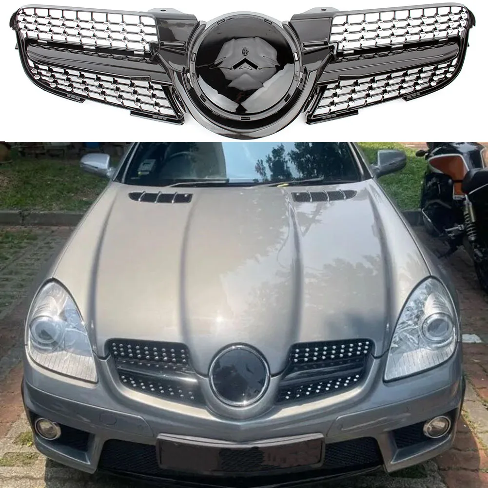 Передняя гоночная решетка радиатора, верхняя крышка для Mercedes-Benz R171 SLK-Class SLK200 230 SLK280 SLK300 SLK320 SLK350 2008-2010