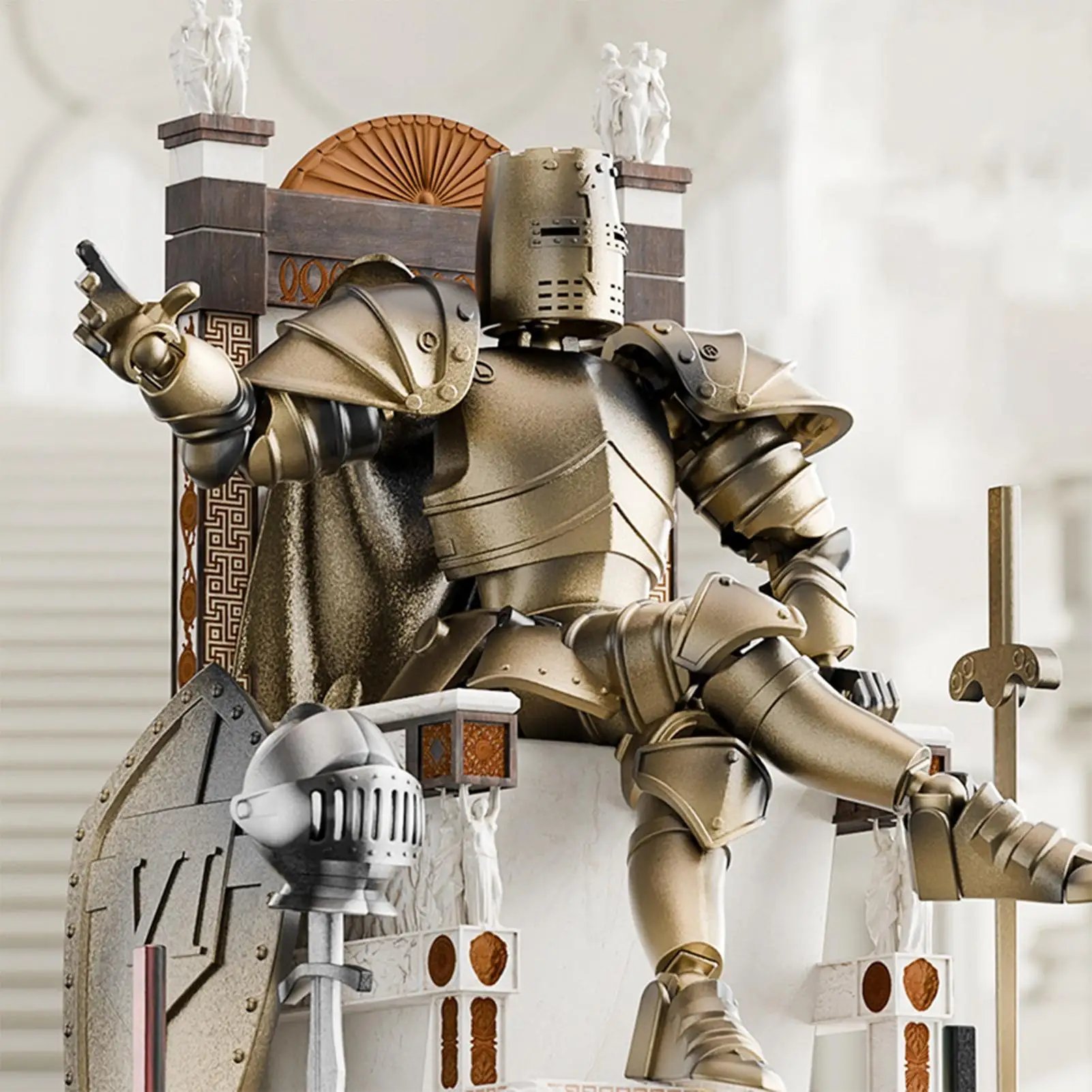 Figura De Acción Medieval De Caballero De 14 Cm – Articulaciones Móviles Y Base Desmontable, Hecha De PP Resistente, Decoración Para Estanterías Y Juegos De Rol