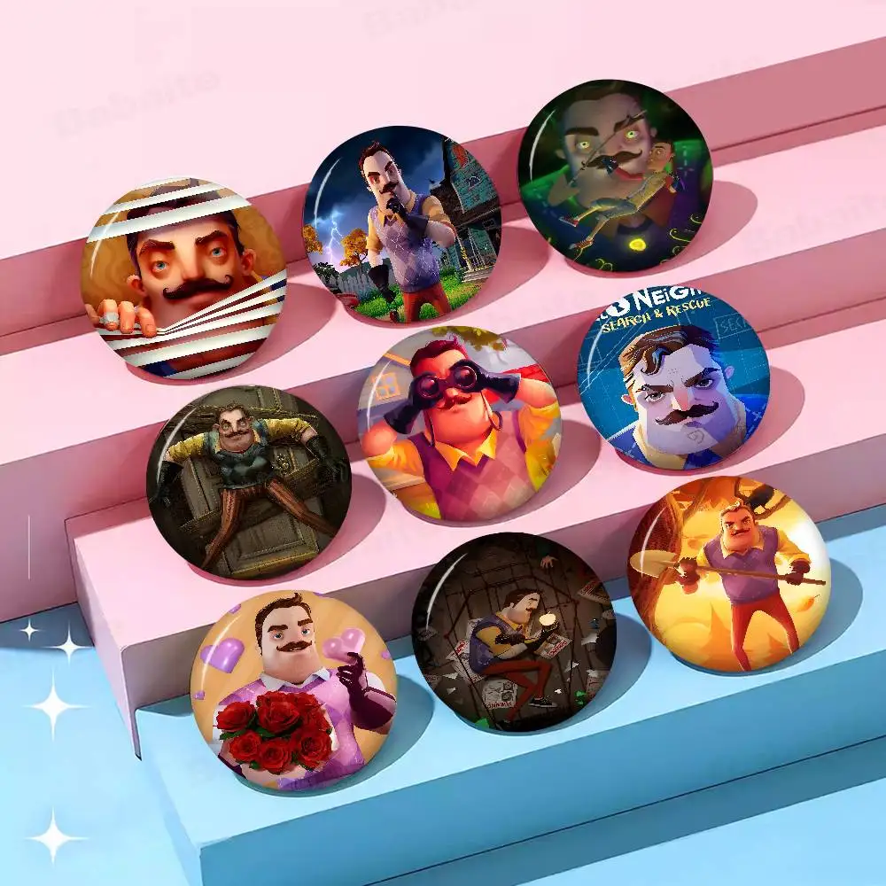 Game Hello N-Neighbor 2 Creative Tinplate Soft Button Pins Animal Icon Brooch Lapel Backpack Badge Accessories Pin