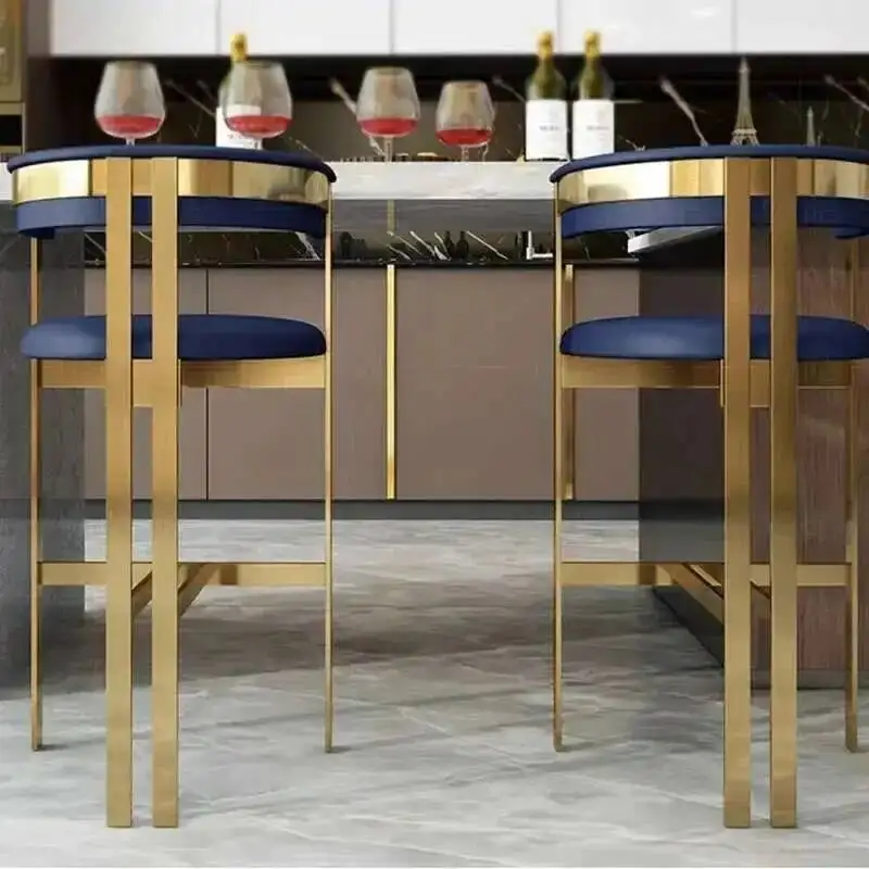 

Ergonomic Counter Island Stools Bar Kitchen High Manicure Gold Legs Ergonomic Bar Stools Garden Dresser Taburete Alto Furniture
