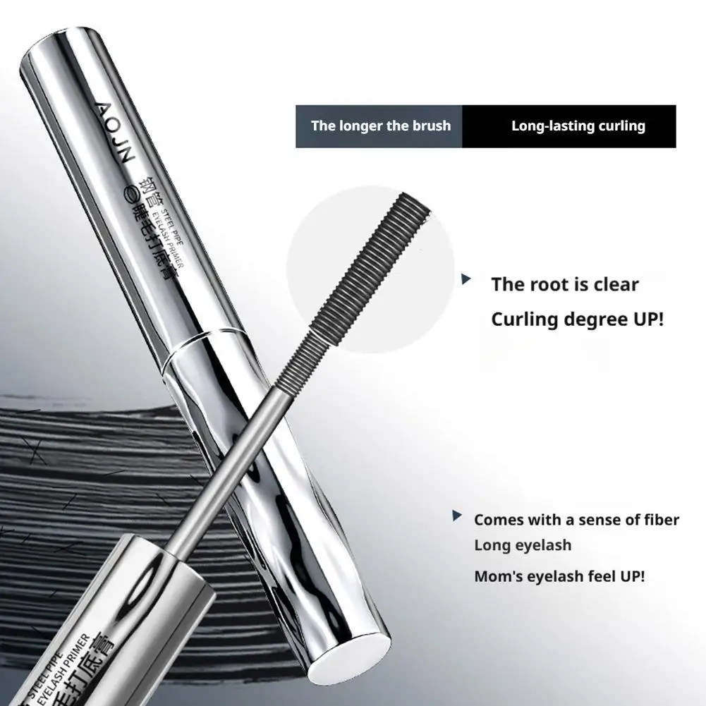 1pcs Eyelash Primer Mini Steel Tube Mascara Natural Fiber Black Smudging Non Long-lasting Eyelash Eyelash Silk Primer M8L5