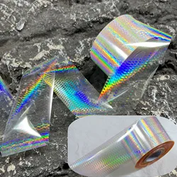 120m Clear Fish Scale Laser Nail Foils for Metal Transfer Paper Laser Manicure Chameleon Wraps Auroral Nail Decorations